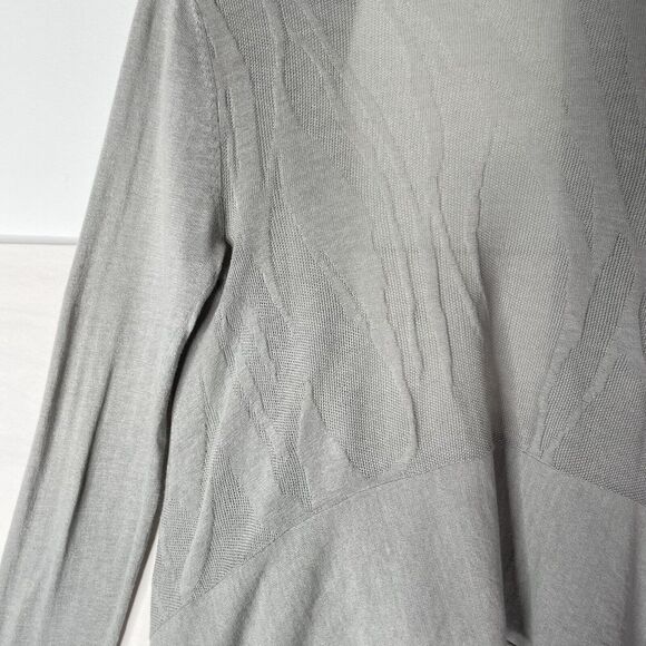 Stella Carakasi Open Front Cardigan S/M Lyocell Cotton Olive Textured Knit - Picture 4 of 11